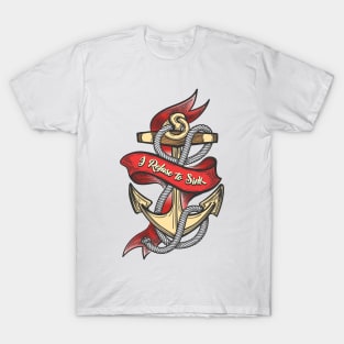 Ship Anchor Colorful Tattoo T-Shirt